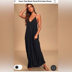 Yours Tule Black Floral Print Maxi Dress